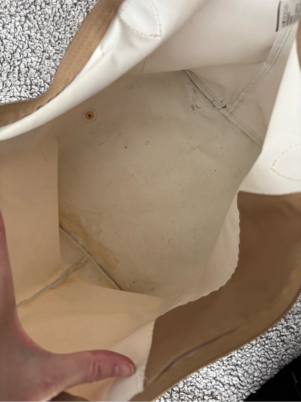 Longchamp Beige Shoulder Tote with Brown Leather Trim - Picture 4 of 4